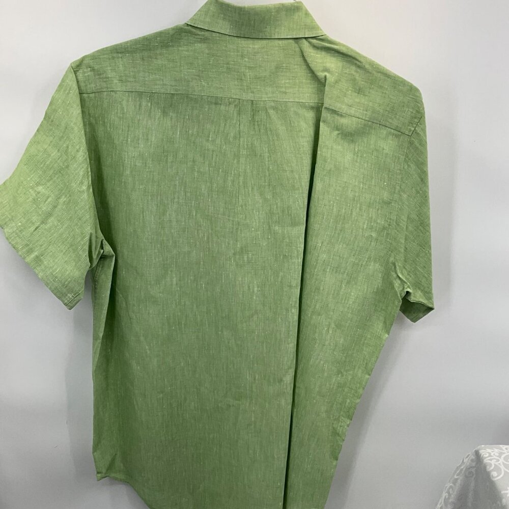 Brooks Brothers 346 Men's 100%‎ Linen Large Green Short Sleeve - Picture 4 of 5